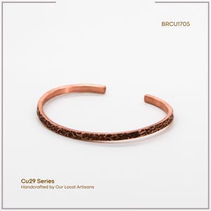 Acycraft Handcrafted Copper Hammered Slim Bracelet