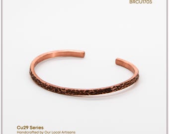 Acycraft Handcrafted Copper Hammered Slim Bracelet
