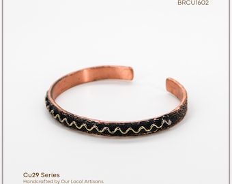 Acycraft Handcrafted Copper Waves Bracelet