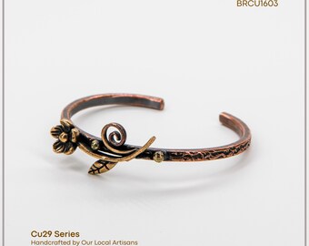Pulsera de cobre artesanal Acycraft Myra - Figura de flor
