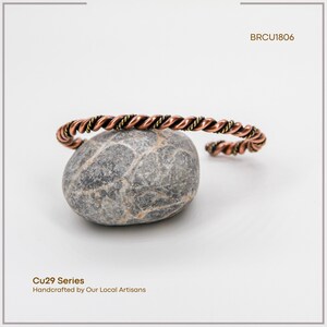 Pure Copper Assos Double Helical Cuff Bracelet — Hand-Crafted Adjustable, Gift-Boxed | acycraft image 3