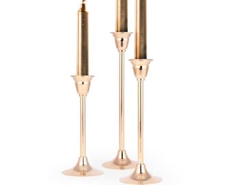 Juego de 3 candelabros elegantes de cobre Coho Artisan (25, 21 y 18 cm)