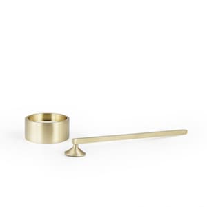 Coho Brazen Stylish Brass Tealight Candle Holder & Candle Snuffer / Extinguisher Set