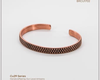 Acycraft Handcrafted Copper Bracelet - Teeth pattern