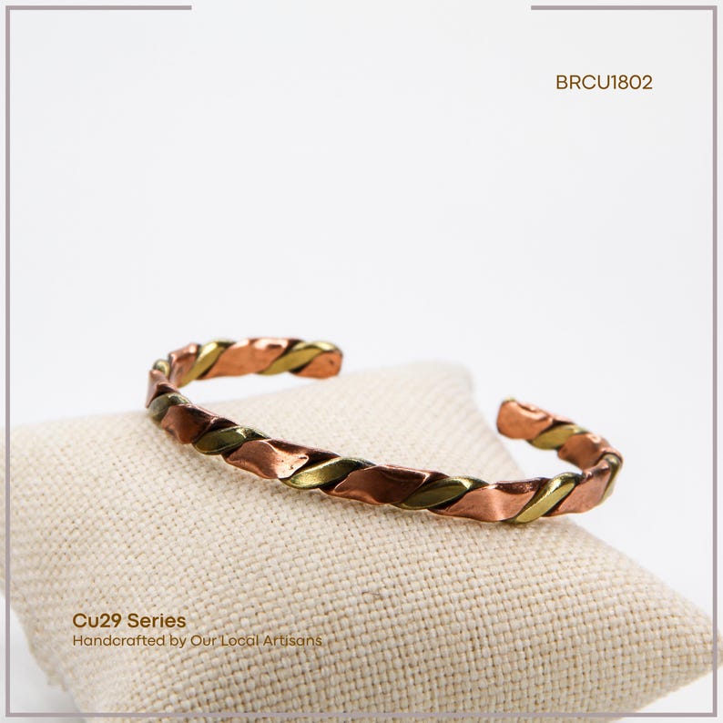 Phaselis helande armband i ren koppar — Handgjort justerbart, presentförpackning | acycraft bild 6