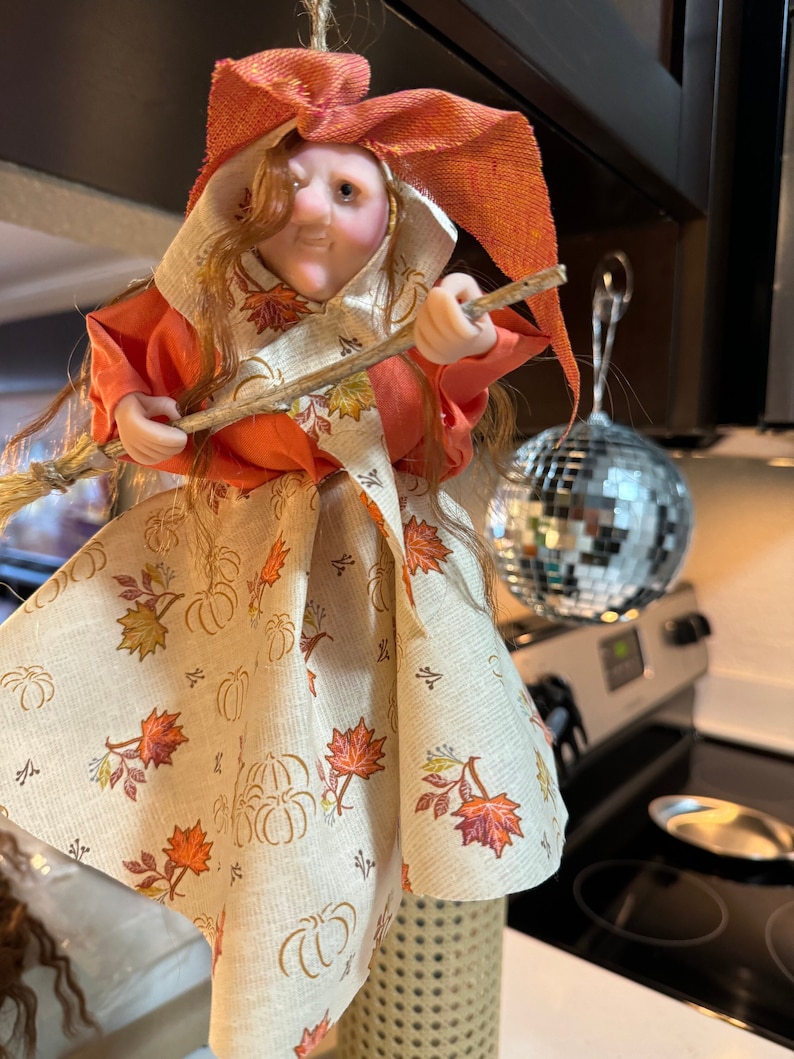 I'm Ginger, a handcrafted Kitchen Witch