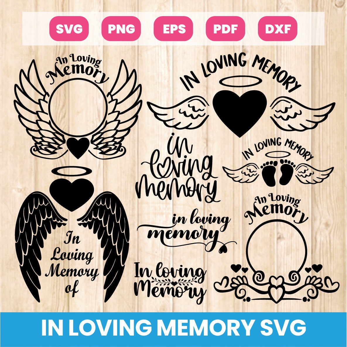 In Loving Memory Svg, in Memory Svg, Memorial Svg, Rest in Peace Svg ...