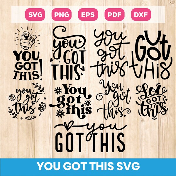 You Got This Svg Bundle, Test Day Svg, You Got This Png, Positive Svg, Motivational Svg, Inspirational Svg, Mental Health Svg, Silhouette