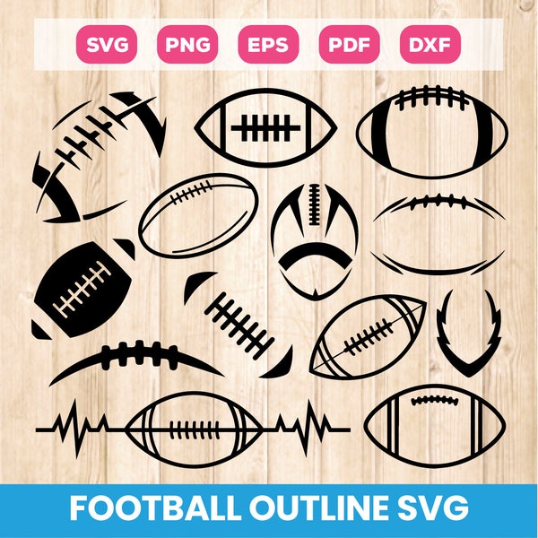 Football Outline Svg, Football Laces Svg, Football Silhouette, Football Svg, Football Cutfile, Football Game Svg, Cricut, EPS PNG DXF