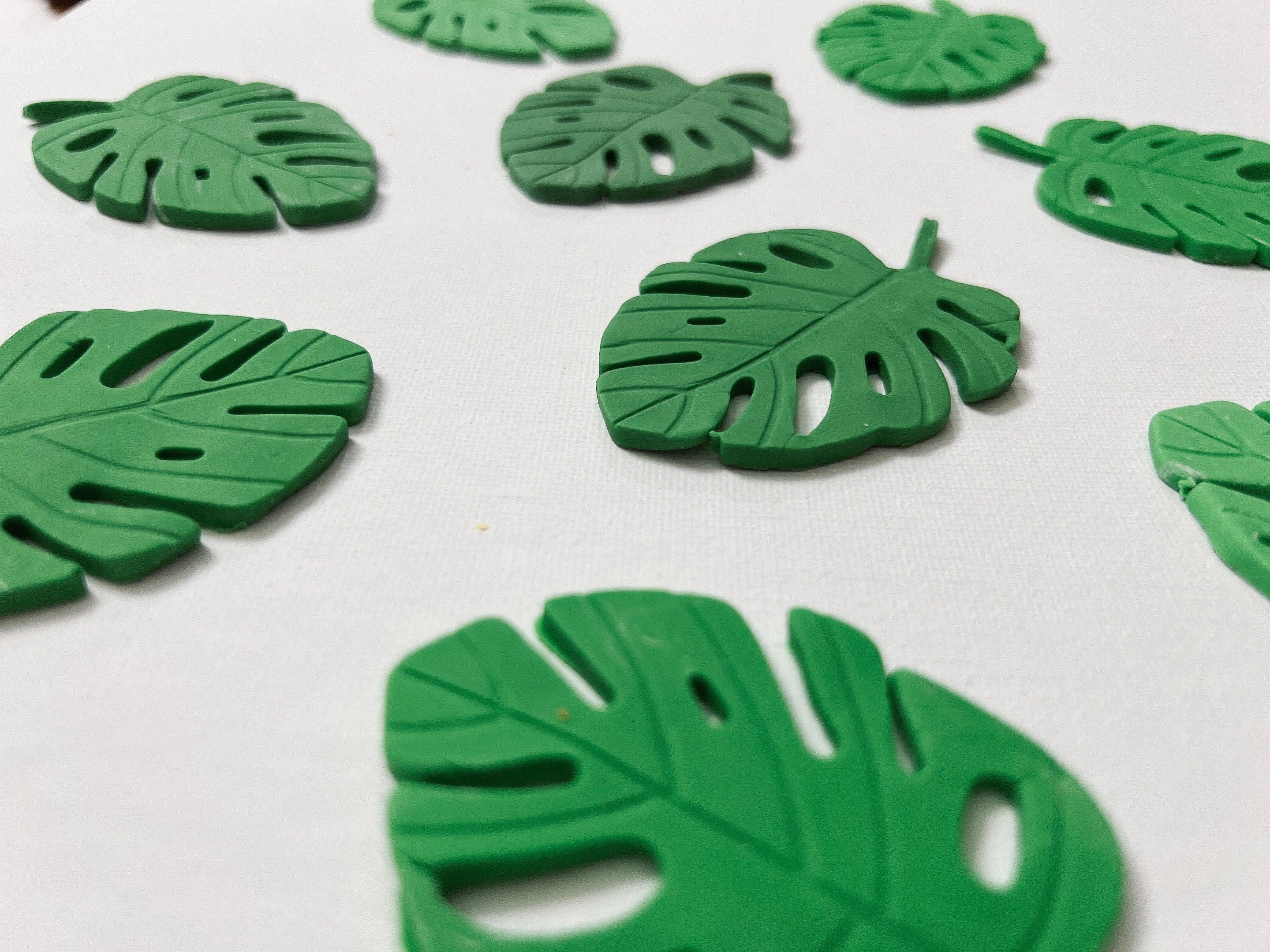 Tropical Leave Cupcake Toppers Fondant Cake Decoration Edible Cake