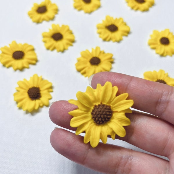 Sunflower Cupcake Toppers Fondant Cake decoration | Fall flower Cake Toppers | Sunflower Cake Decoration | Cupcake toppers