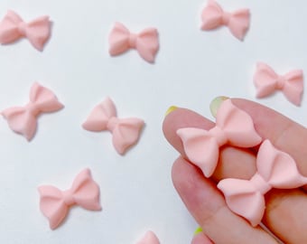 Pink bow Cupcake Toppers Fondant Cake decoration | Bow Cake Toppers | Girl Cake Decoration | Baby shower cupcake toppers