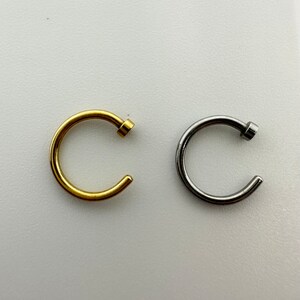 Nose Ring - Nose Ring Hoop - Nose Hoop - Nostril hoop - 2mm Disk - 18 Gauge Stainless Steel - Gold - Silver -
