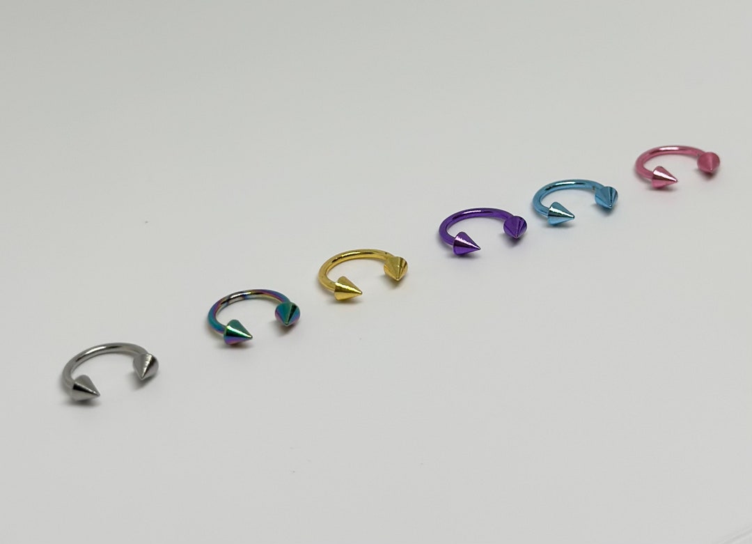 16g Stainless Steel C Shape Nose Stud Screw On Etsy