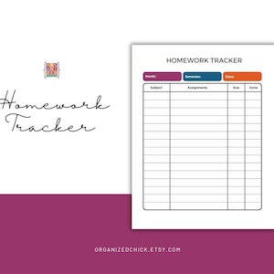 Printable Student Planner Bundle | Homework Tracker | Monthly Planner ...