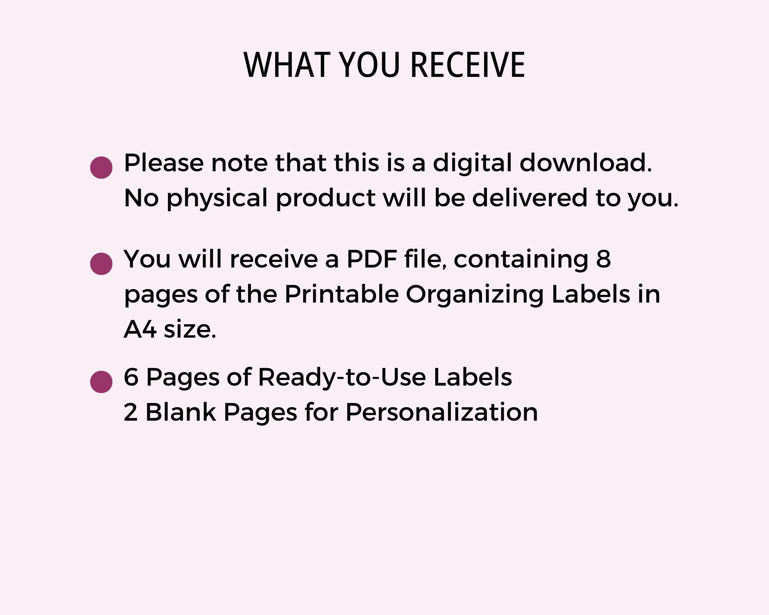 Label Organizer Paper.pdf Organizing Labels | Digital Download | Printable | PDF - Etsy