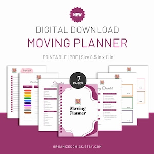 Printable Moving Planner | Moving Checklist, Change Address Checklist, Box Label Color Key, Moving Labels, To-Do List