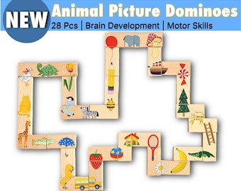 Gioco di abbinamento Montessori: set di puzzle in legno per bambini piccoli