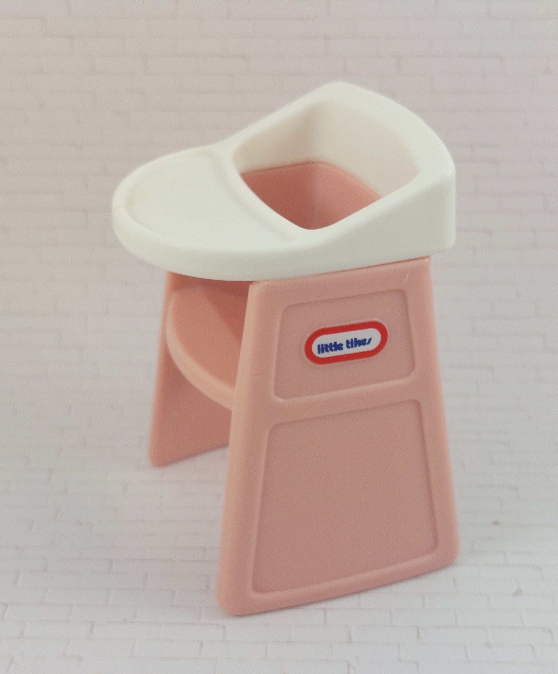 Little Tikes Dollhouse Pink High Chair vintage Toys miniature High Chair accessories furniture baby Seat pink and White doll Size Etsy