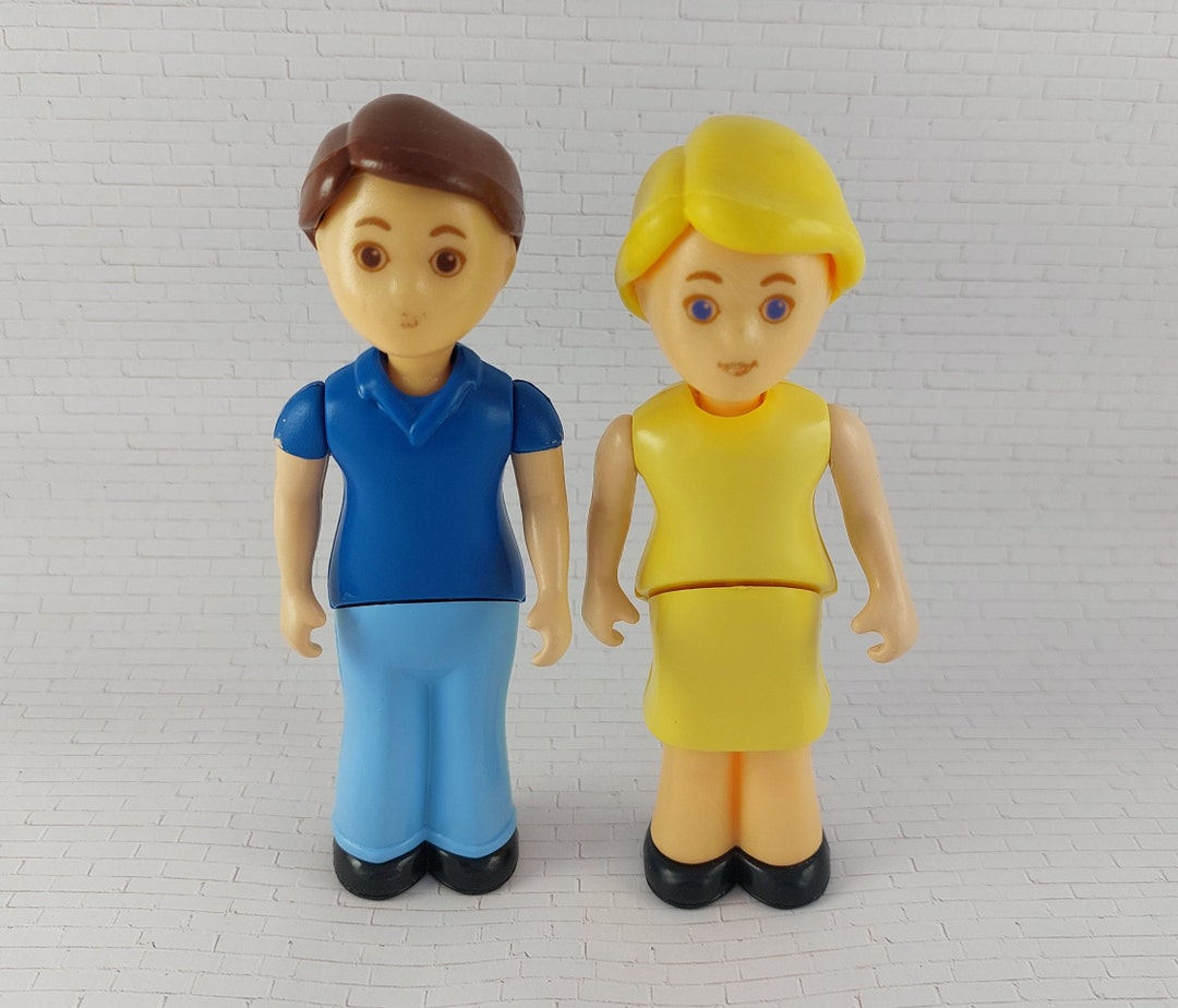 Little Tikes Dollhouse Figures-yellow Mom-blue Dad-vintage - Etsy