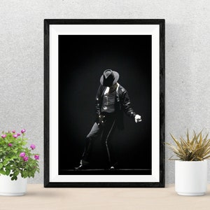 MICHAEL JACKSON POSTER | Michael Jackson Billie Jean Tribute | Michael Jackson Walkpaper | On Stage Photo | Music Memorabilia Print