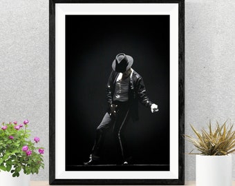 MICHAEL JACKSON POSTER | Michael Jackson Billie Jean Tribute | Michael Jackson Walkpaper | On Stage Photo | Music Memorabilia Print