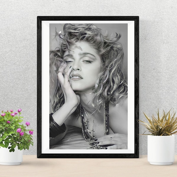 MADONNA POSTER / Like a Virgin Walk Art / Foto de estudio / Retrato de artista musical icónico / Impresión de recuerdos