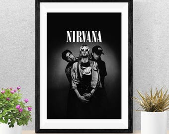 Nirvana  Cobain live ポスター Nirvana Kurt Cobain Live Performance Poster | eBay