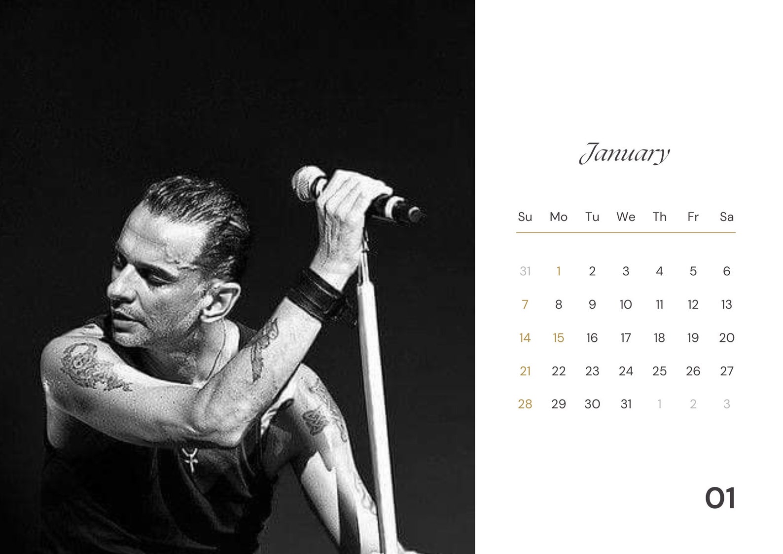 Calendario Depeche Mode 2024 / Calendario De Pared 2024 / Calendario