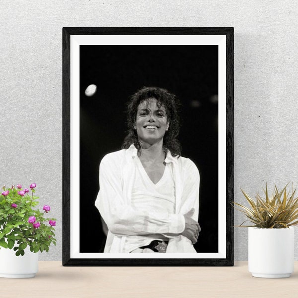 Cartel de Michael Jackson / Música vintage / Michael Jackson Walkpaper / Foto en el escenario / Impresión de recuerdos musicales