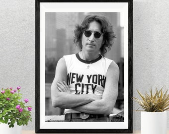 JOHN LENNON POSTER | John Lennon Poster Tribute | John Lennon Walk Art | Photo Session | Music Memorabilia Print | John Lennon Wall Decor