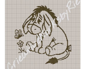 Eeyore- Crochet Color Work/ Graphgan Blanket Pattern- DIGITAL DOWNLOAD ONLY