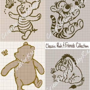 Modèle de couverture pour bébé surdimensionné au crochet classique Winnie l'ourson - TÉLÉCHARGEMENT NUMÉRIQUE UNIQUEMENT