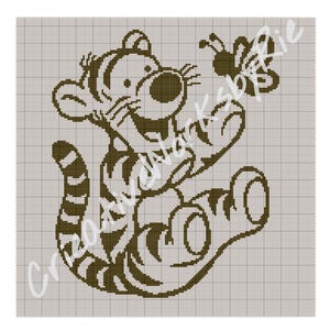 Tigrou - Travail des couleurs au crochet / modèle de couverture Graphgan - TÉLÉCHARGEMENT NUMÉRIQUE UNIQUEMENT