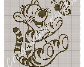 Tigger- Crochet Color Work/ Graphgan Blanket Pattern- DIGITAL DOWNLOAD ONLY