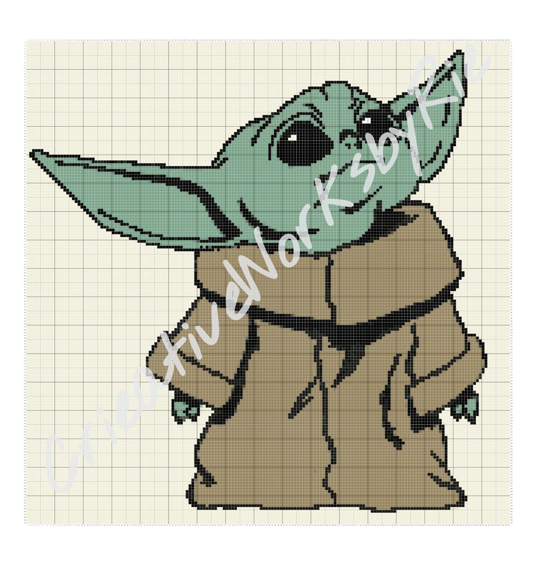 Baby Yoda/Grogu-Crochet Color Work/ Graphgan Blanket Pattern- DIGITAL DOWNLOAD ONLY