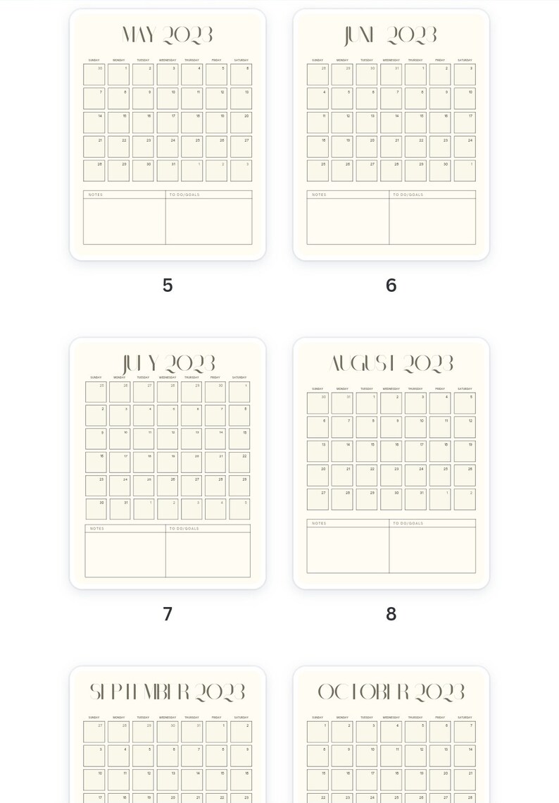 2023-calendar-printable-pdf-portrait-minimalist-template-etsy