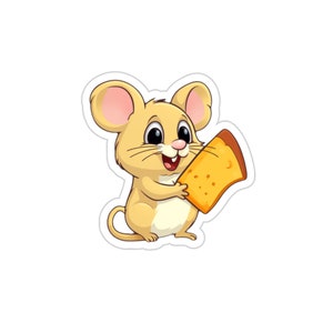 Rat Holding Cheese Sticker | Laptop Sticker | Water Bottle Sticker | Vinyl Sticker | Funny Sticker | Meme Sticker