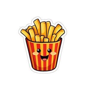 Simpatiche patatine fritte / adesivo per laptop / adesivo per bottiglia d&#39;acqua / adesivo in vinile / adesivo divertente / adesivo meme
