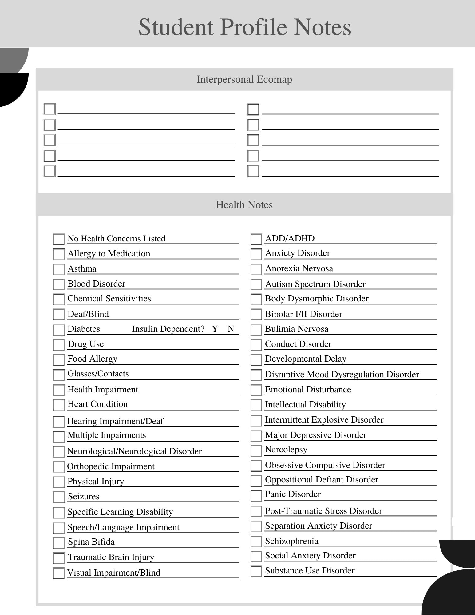 Student Notes Background Student Background Notes - Etsy