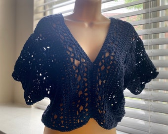 Handmade Crochet Lace Tee Crop Top