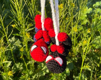 Crochet Hanging Spider-man; Car Accessory, Keychain, Car Hanger, Bag Charm