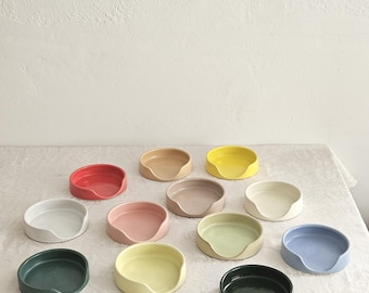 Handmade Ceramic Spoon Rest • Wheel Thrown Pottery, Minimal Kitchen Decor