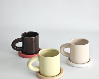 Chunky Handmade Ceramic Coffee Mug • Wheel-Thrown Pottery