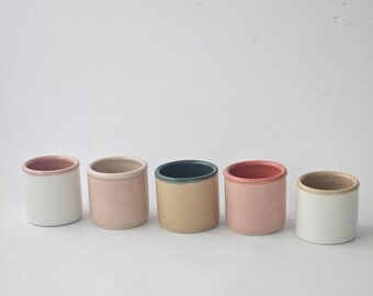 Handmade Colorful Rim Ceramic Cup: Wheel Thrown Pottery