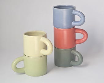 Handmade Chunky Ceramic Mug: Custom Pastel Coffee Mug
