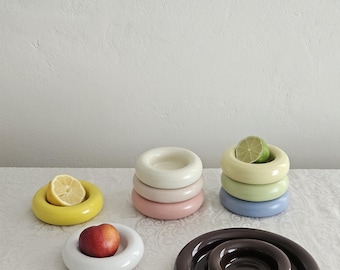 Handmade Ceramic Donut Bowl: Bubble Dish, Ring & Jewelry Holder