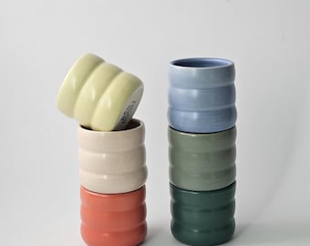 Wiggly Tumbler (Made to Order) • Handmade Colorful Ceramic • Wobble Cup • Bubble Cup