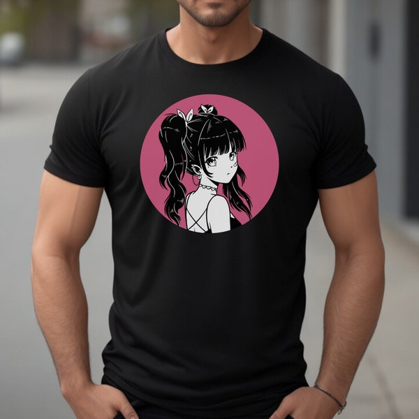 Pink Kawaii Anime Otaku Unisex Shirt mit einzigartigem Motiv | Höchste Qualität mit Trendy Anime Girl