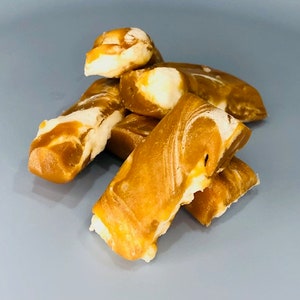 Gourmet Homemade Old-Fashioned Sea Salted Caramels with Marshmallow swirl "Fuzzy Rabbit Bites".